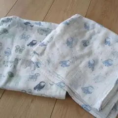 aden+anais フクロウ＆動物柄おくるみ２枚セット