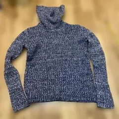 COMME CA ISM ネイビー タートルネックセーター　L