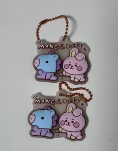 BT21 MANG＆COOKY ラバーキーホルダー 2個セット
