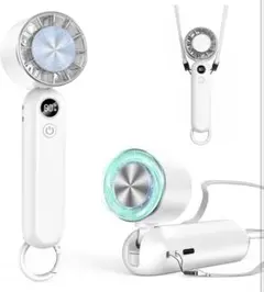 新品未使用 ハンディファン 冷却プレート付き 携帯扇風機 USB充電 首掛け