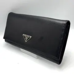 ぐるるるら様専用　美品PRADA ブラック サフィアーノレザー 三角ロゴ長財布