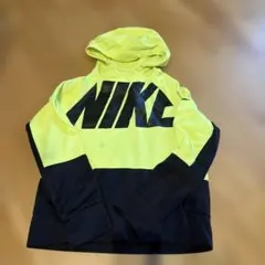 NIKE フード付き裏起毛パーカー イエロー/ブラック 140