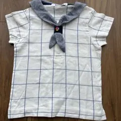 familiar マリンセーラーチェック柄 Tシャツ 90