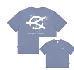【大人気モデル】OY オーワイ クマ ビッグロゴ Tシャツ 青系 XL相当 両面