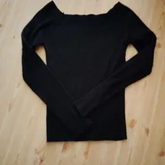 リブニット黒М-Ｌサイズ春先秋冬ストレッチあり最終処分価格