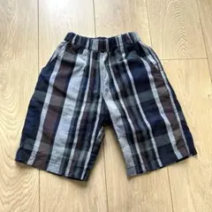 キッズ　110cm ブランシェス　ハーフパンツ　チェック　短パン