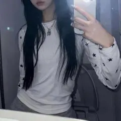 美品✨ ウィッシュコア 平成ギャル y2k 韓国 星 ロンTクルーネック