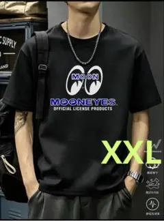 新品未使用 メンズ 半袖 Tシャツ MOONEYES ブラックxブルー XXL