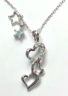 BLOOM ハート スター シルバーネックレス