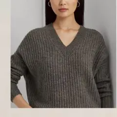 QRコード付 アルパカ混Ｖネックニット LAUREN RALPH LAUREN