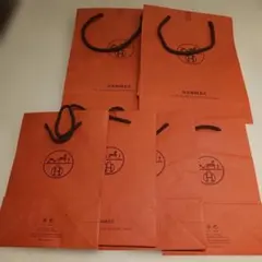 HERMES オレンジショップ袋 6枚セット