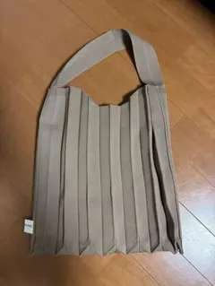 ベージュ プリーツデザイン バッグ エコバッグ