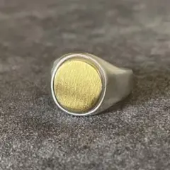 メキシカンジュエリー シルバー925 ゴールド シグネットリング ヴィンテージ