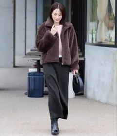 【新品未使用】coca裏シャギースカート　ブラック XL ロングスカート　冬