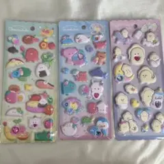つぶらな瞳のぷくぷくシール3枚セット