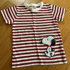 【未使用品】スヌーピー ストライプ Tシャツ 100cm