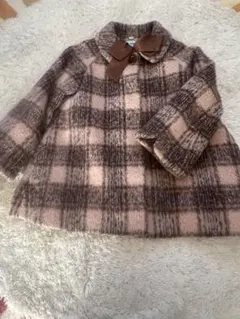 《値下げ》TOCCA 120 Ａラインコート　ブラウンチェック