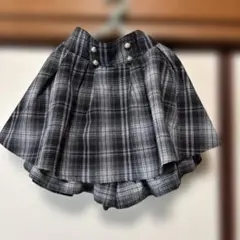 チェック柄 キュロット スカパン（パールボタン付き）