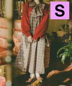 と*】様 クティール レトロ ボウタイ フリル チェック ワンピース リボン k