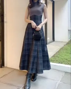 大人気♡dazzlin コルセットワンピース　チェック柄　ノースリーブ