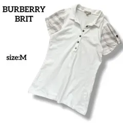 BURBERRY BRIT　半袖ポロシャツ　メガチェック切替　M