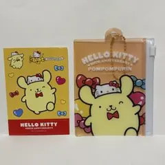 【ハローキティ】チェーン付ファスナーケース　シール　ステッカー　ポムポムプリン