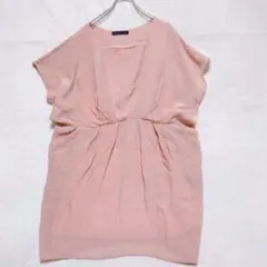 アズノウアズ レーヨン混ウエスト切替ワンピース F ピンク 裏地付