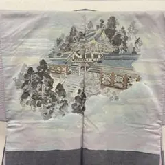 Y6968男性着物　羽裏　リメイク用　羽織 紬　神社仏閣