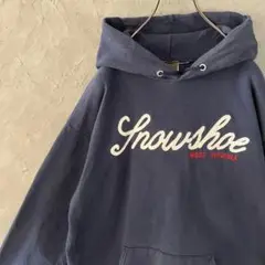 campdavid パーカー　刺繍ロゴ　シンプル　太アーム　ネイビー　M IW6