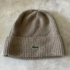LACOSTE ニット帽 ビーニー ベージュ