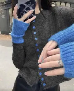 shien シーイン　カーディガン　バイカラー