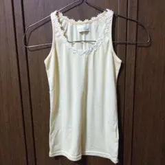 レディース 花レース イエロー 黄色 タンクトップ F