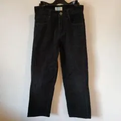 コーデュロイ ブラック ストレートパンツ