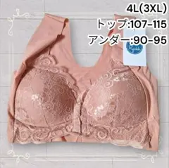 《新品》 シームレスで快適 フロントホックノンワイヤーブラ コーヒー 4L 匿名