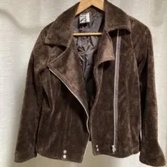 ブラウン コーデュロイ ライダースジャケット