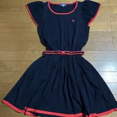 クッキー様 バーバリー ブルーレーベル ネイビー/レッド 半袖ワンピース 38