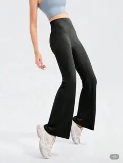 SHEIN ヨガパンツ　チア　ジャズパンツ　ブラック