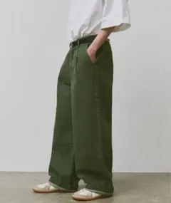 fuv ワイドデニムパンツ カーキ Lサイズ