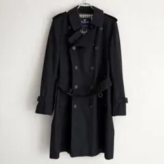 【極美品】定価18万 アクアスキュータム トレンチコート ベルト付属 ブラック