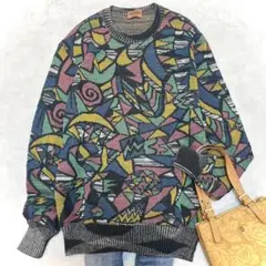 ミッソーニ 幾何学柄 総柄 ヴィンテージ ニット◇マルチカラー ユニセックス