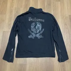 y2k 平成 お兄系 黒 スカル刺繍 ライダースジャケット L