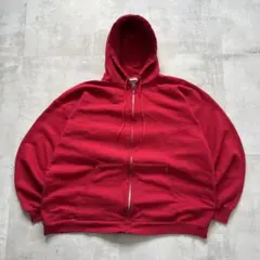 US古着　Hanes　ジップアップ　パーカー　無地　単色　ヘビーウェイト　2XL