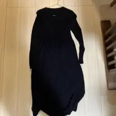 マタニティウェア　黒の長袖ニットワンピース M〜L