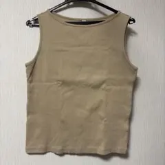 UNIQLO ユニクロ　リブボートネックノースリーブ　XLサイズ ベージュ