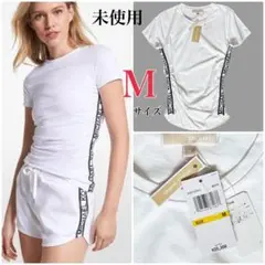新品 マイケルコース ロゴテープ ラッチド 半袖 Tシャツ ホワイト白M 未使用のサムネイル