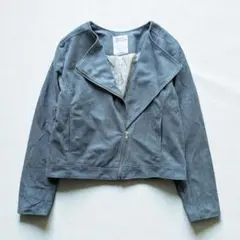 【Free’s Mart】スエード調 ライダースジャケット ブルゾン ノーカラー