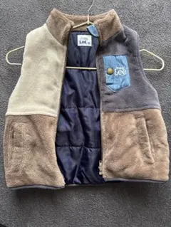 Lee フリースダウンベスト 100cm ベージュ/グレー/ネイビー