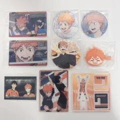 ハイキュー!! 日向翔陽 缶バッジ アクリルXフィギュア カード 前髪クリップ