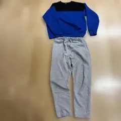 スウェット上下セット 150cm 青黒とグレー