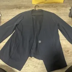 ノーカラージャケット ネイビー M